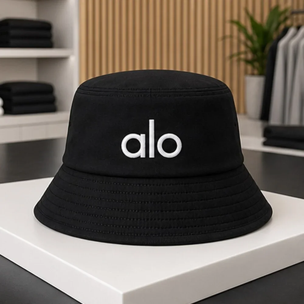 ALO Yoga Black Gym Bucket Hat Activewear